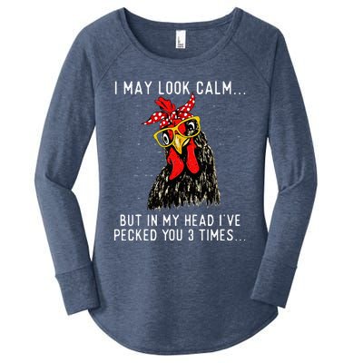 In My Head IVe Pecked You 3 Times Chicken Lover Poultry Women's Perfect Tri Tunic Long Sleeve Shirt