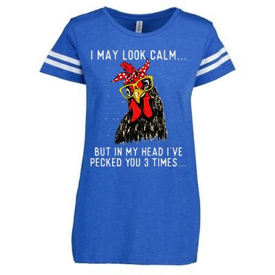 In My Head IVe Pecked You 3 Times Chicken Lover Poultry Enza Ladies Jersey Football T-Shirt