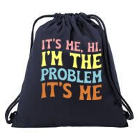 It's Me, Hi, I'm The Problem Groovy, Anti Hero Vintage Drawstring Bag