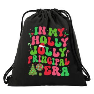 In My Holly Xmas Jolly Principal Era Christmas Job Team Drawstring Bag