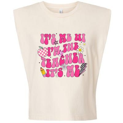 Its Me Hi Im The Teacher Its Me Back To School Retro Garment-Dyed Women's Muscle Tee