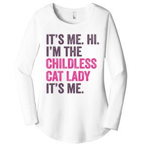 Its Me Hi IM The Childless Cat Lady ItS Me Women's Perfect Tri Tunic Long Sleeve Shirt