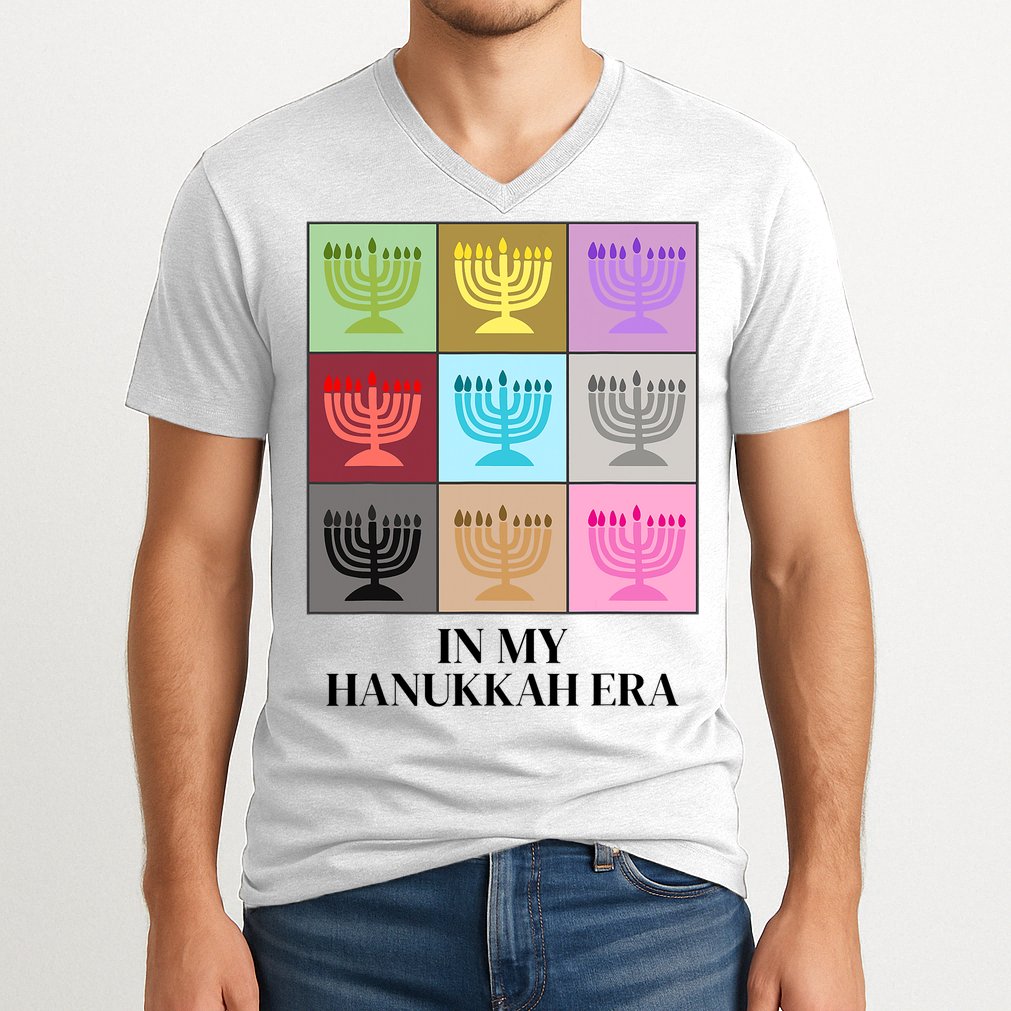 In My Hanukkah Era Ugly Jewish Xmas Funny Christmas Hanukkah V-Neck T-Shirt