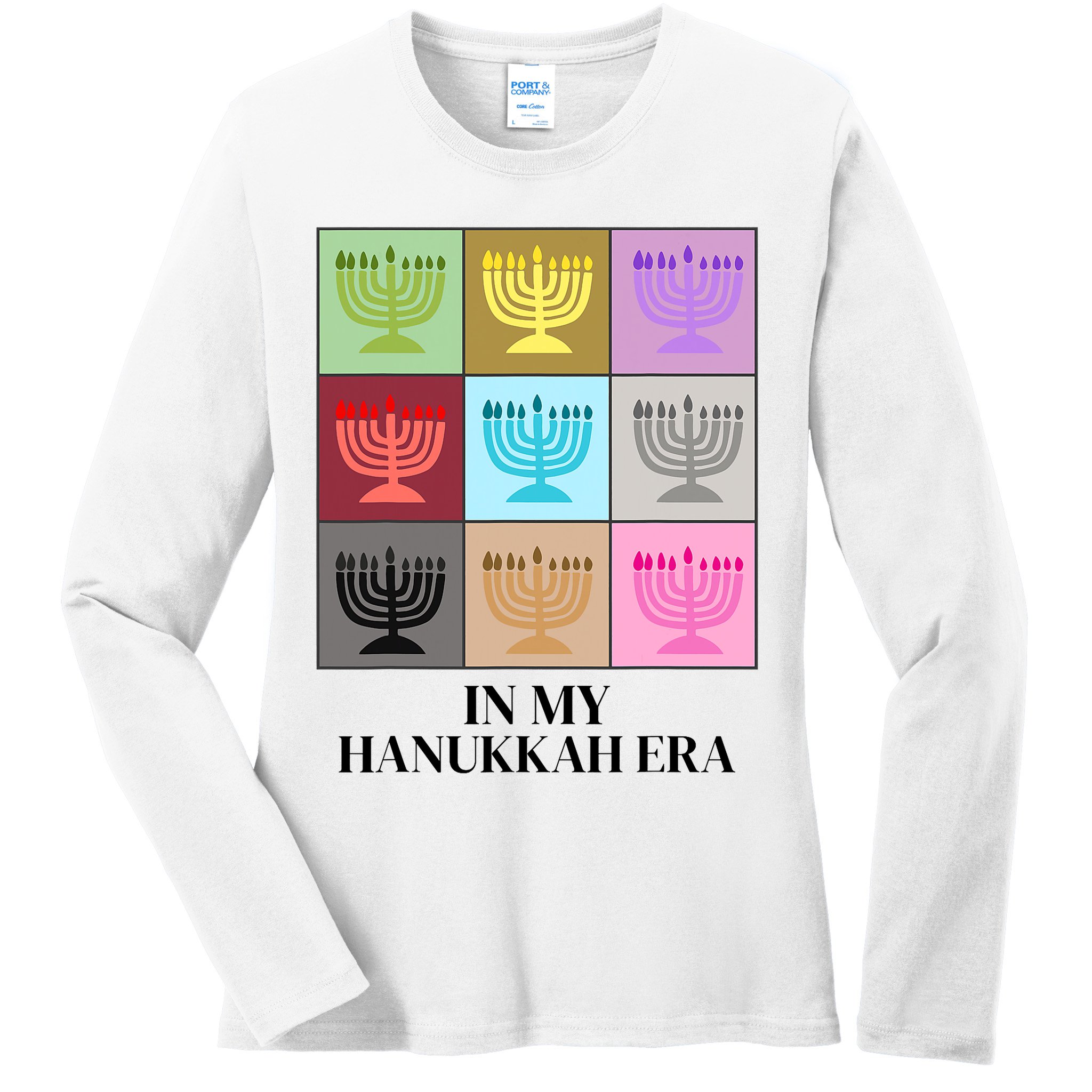 In My Hanukkah Era Ugly Jewish Xmas Funny Christmas Hanukkah Ladies Long Sleeve Shirt