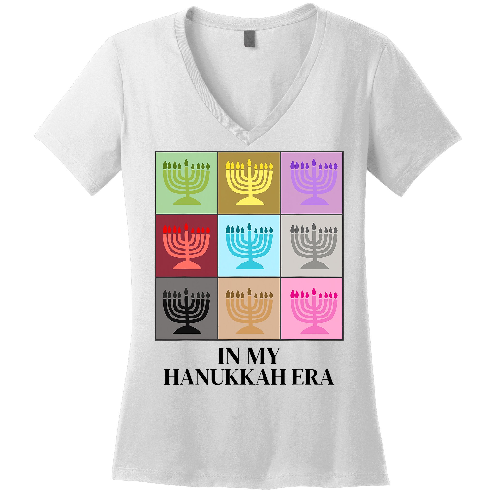 In My Hanukkah Era Ugly Jewish Xmas Funny Christmas Hanukkah Women's V-Neck T-Shirt