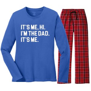 Its Me Hi Im The Dad Funny Fathers Day Women's Long Sleeve Flannel Pajama Set 