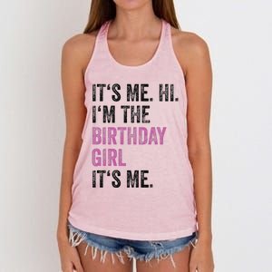 Its Me Hi Im The Birthday Girl Its Me Birthday Party Women's Knotted Racerback Tank