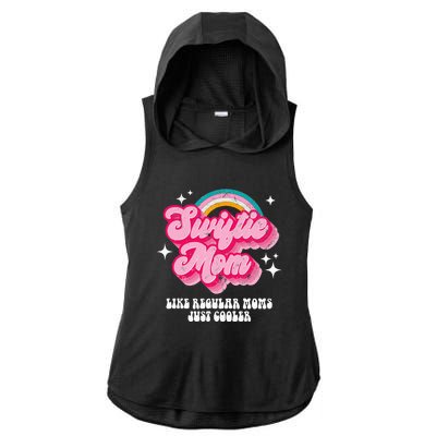 It's Me Hi I'm The Cool Mom It's Me Retro Groovy Mothers Day Ladies PosiCharge Tri-Blend Wicking Draft Hoodie Tank