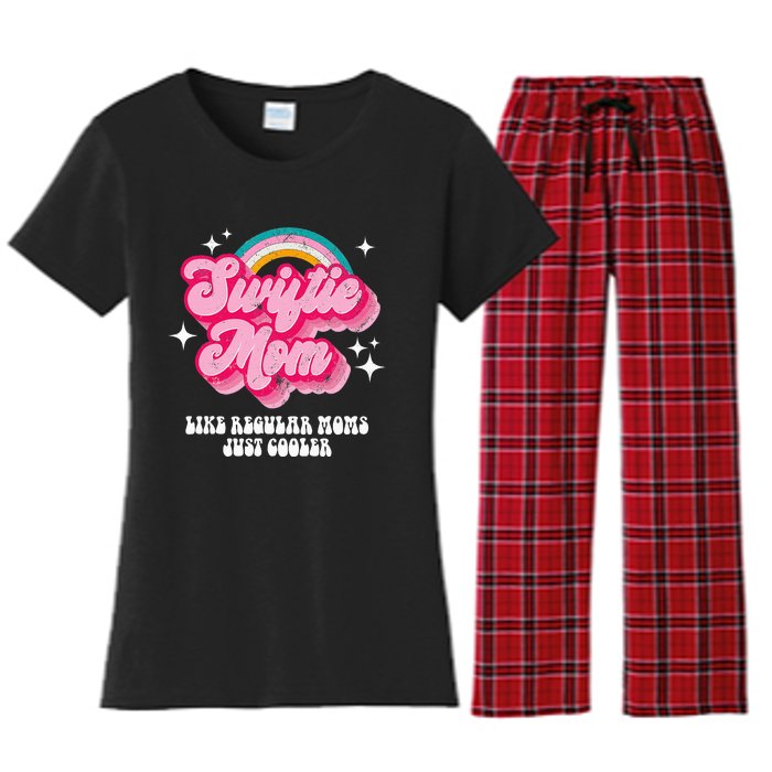 It's Me Hi I'm The Cool Mom It's Me Retro Groovy Mothers Day Women's Flannel Pajama Set