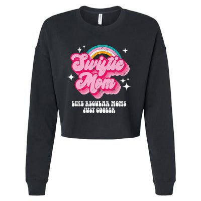 It's Me Hi I'm The Cool Mom It's Me Retro Groovy Mothers Day Cropped Pullover Crew