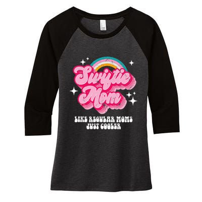 It's Me Hi I'm The Cool Mom It's Me Retro Groovy Mothers Day Women's Tri-Blend 3/4-Sleeve Raglan Shirt