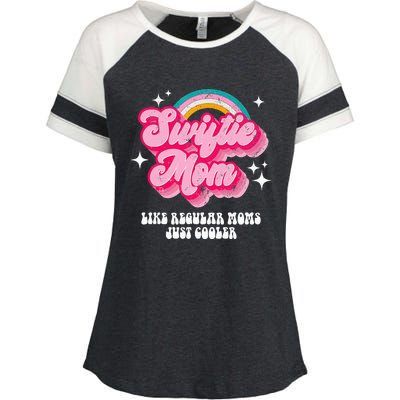 It's Me Hi I'm The Cool Mom It's Me Retro Groovy Mothers Day Enza Ladies Jersey Colorblock Tee