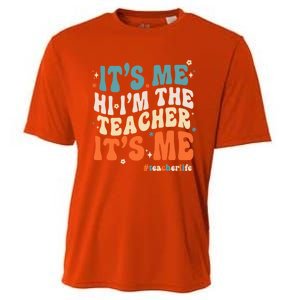 Its Me Hi Im The Teacher Its Me Funny Groovy Cool Gift Cooling Performance Crew T-Shirt