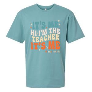 Its Me Hi Im The Teacher Its Me Funny Groovy Cool Gift Sueded Cloud Jersey T-Shirt