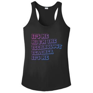 It’S Me Hi I’M The Technology Teacher It’S Me Funny Teacher Great Gift Ladies PosiCharge Competitor Racerback Tank