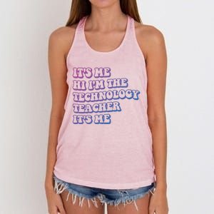 It’S Me Hi I’M The Technology Teacher It’S Me Funny Teacher Great Gift Women's Knotted Racerback Tank