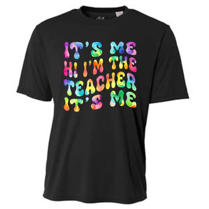 It’s Me Hi I’m The teacher It’s Me Groovy Tie Dye Style Cooling Performance Crew T-Shirt