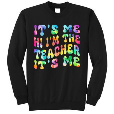 It’s Me Hi I’m The teacher It’s Me Groovy Tie Dye Style Sweatshirt