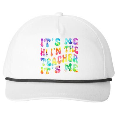 It’s Me Hi I’m The teacher It’s Me Groovy Tie Dye Style Snapback Five-Panel Rope Hat