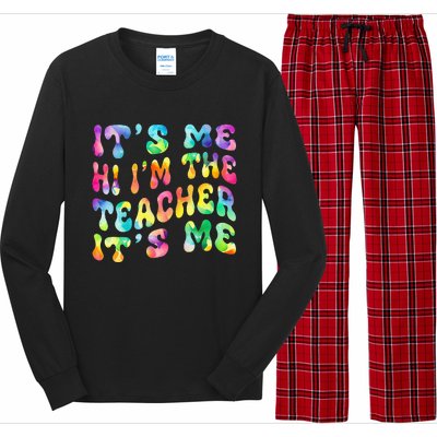 It’s Me Hi I’m The teacher It’s Me Groovy Tie Dye Style Long Sleeve Pajama Set