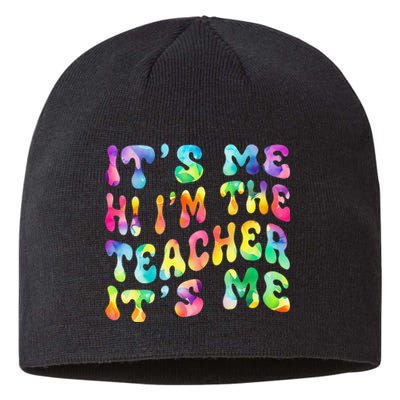 It’s Me Hi I’m The teacher It’s Me Groovy Tie Dye Style Sustainable Beanie