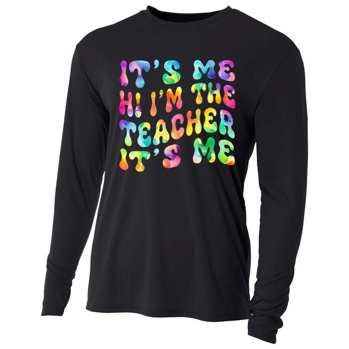 It’s Me Hi I’m The teacher It’s Me Groovy Tie Dye Style Cooling Performance Long Sleeve Crew