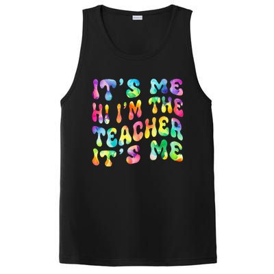 It’s Me Hi I’m The teacher It’s Me Groovy Tie Dye Style PosiCharge Competitor Tank