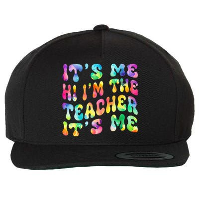 It’s Me Hi I’m The teacher It’s Me Groovy Tie Dye Style Wool Snapback Cap