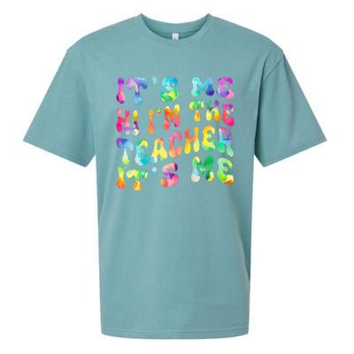 It’s Me Hi I’m The teacher It’s Me Groovy Tie Dye Style Sueded Cloud Jersey T-Shirt