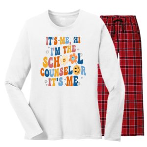 Its Me Hi Im The School Counselor Back To School Women's Long Sleeve Flannel Pajama Set 