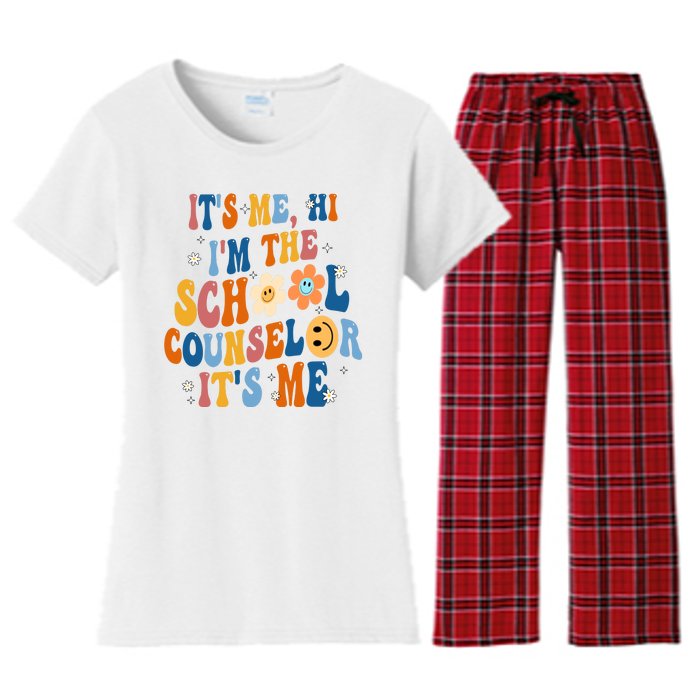 Its Me Hi Im The School Counselor Back To School Women's Flannel Pajama Set