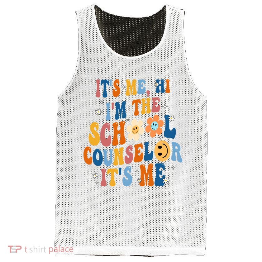 Its Me Hi Im The School Counselor Back To School Mesh Reversible Basketball Jersey Tank