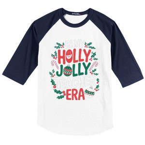 In My Holly Xmas Jolly Teacher Era Christmas Holiday Vibe Baseball Sleeve Shirt