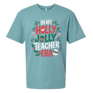 In My Holly Xmas Jolly Teacher Era Christmas Holiday Vibe Sueded Cloud Jersey T-Shirt