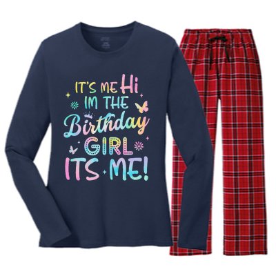 Its Me Hi Im The Birthday Its Me Birthday Party Women's Long Sleeve Flannel Pajama Set 