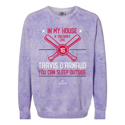 In My House Travis DArnaud Atlanta Funny Baseball Fan Colorblast Crewneck Sweatshirt