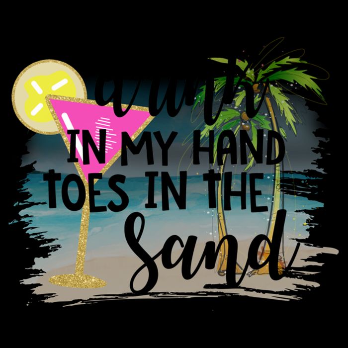 In My Hand Toes In The Sand Summer Vibes Beach Vacay Cool Gift 16oz Travel Tumbler