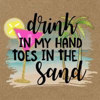 In My Hand Toes In The Sand Summer Vibes Beach Vacay Cool Gift Cotton Canvas Backpack