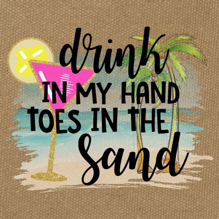 In My Hand Toes In The Sand Summer Vibes Beach Vacay Cool Gift Cotton Canvas Backpack