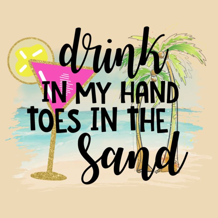 In My Hand Toes In The Sand Summer Vibes Beach Vacay Cool Gift Drawstring Bag
