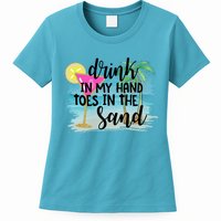 In My Hand Toes In The Sand Summer Vibes Beach Vacay Cool Gift Womens T-Shirt
