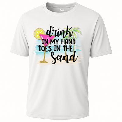 In My Hand Toes In The Sand Summer Vibes Beach Vacay Cool Gift Performance Shirt