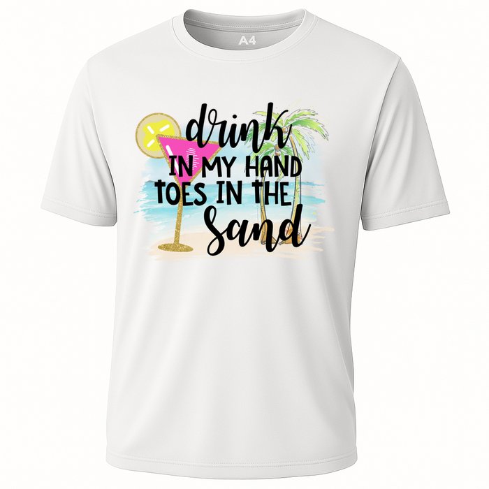 In My Hand Toes In The Sand Summer Vibes Beach Vacay Cool Gift Performance Shirt
