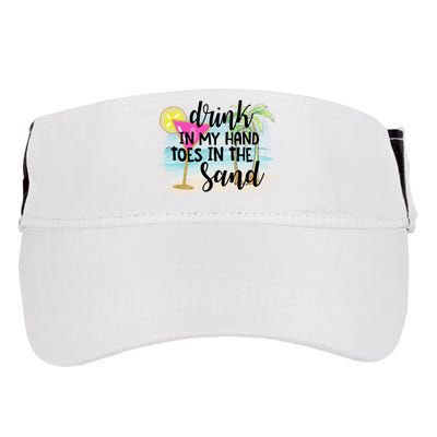 In My Hand Toes In The Sand Summer Vibes Beach Vacay Cool Gift Adult Drive Performance Visor