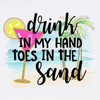 In My Hand Toes In The Sand Summer Vibes Beach Vacay Cool Gift Bucket Hat