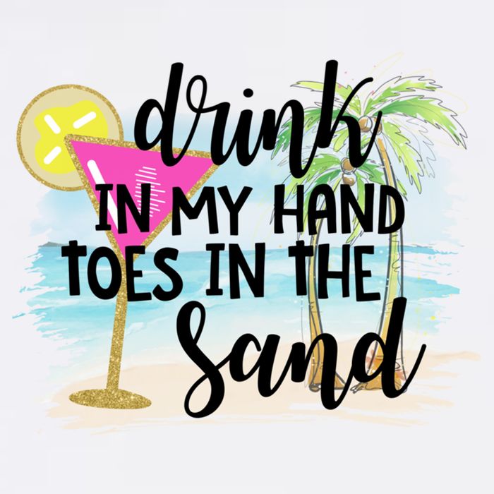 In My Hand Toes In The Sand Summer Vibes Beach Vacay Cool Gift Bucket Hat