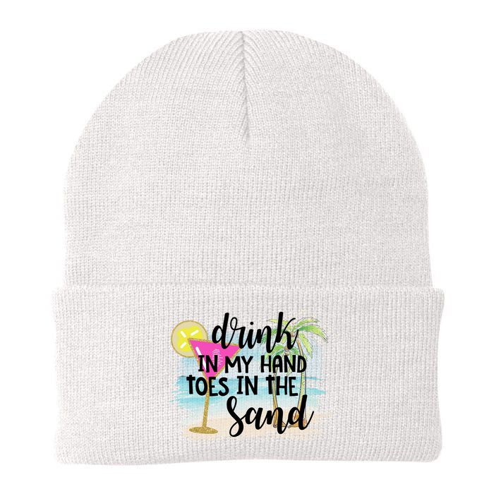 In My Hand Toes In The Sand Summer Vibes Beach Vacay Cool Gift Beanie