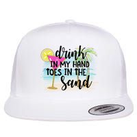 In My Hand Toes In The Sand Summer Vibes Beach Vacay Cool Gift Flat Bill Trucker Hat