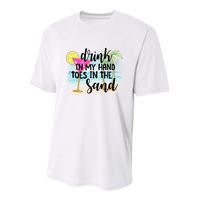In My Hand Toes In The Sand Summer Vibes Beach Vacay Cool Gift Youth Performance Sprint T-Shirt
