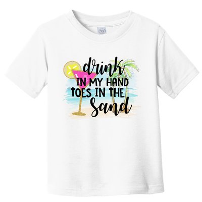 In My Hand Toes In The Sand Summer Vibes Beach Vacay Cool Gift Toddler T-Shirt